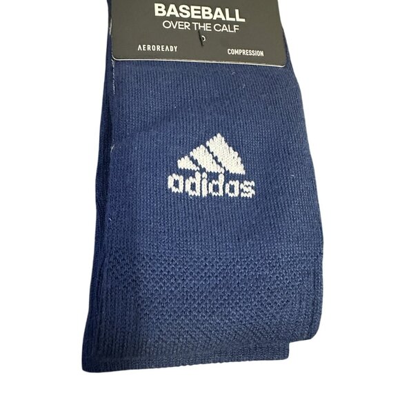 Adidas 1-Pack Over The Calf Baseball/Softball Socks Navy Youth Shoe Size 9C- 1Y - Picture 4 of 4